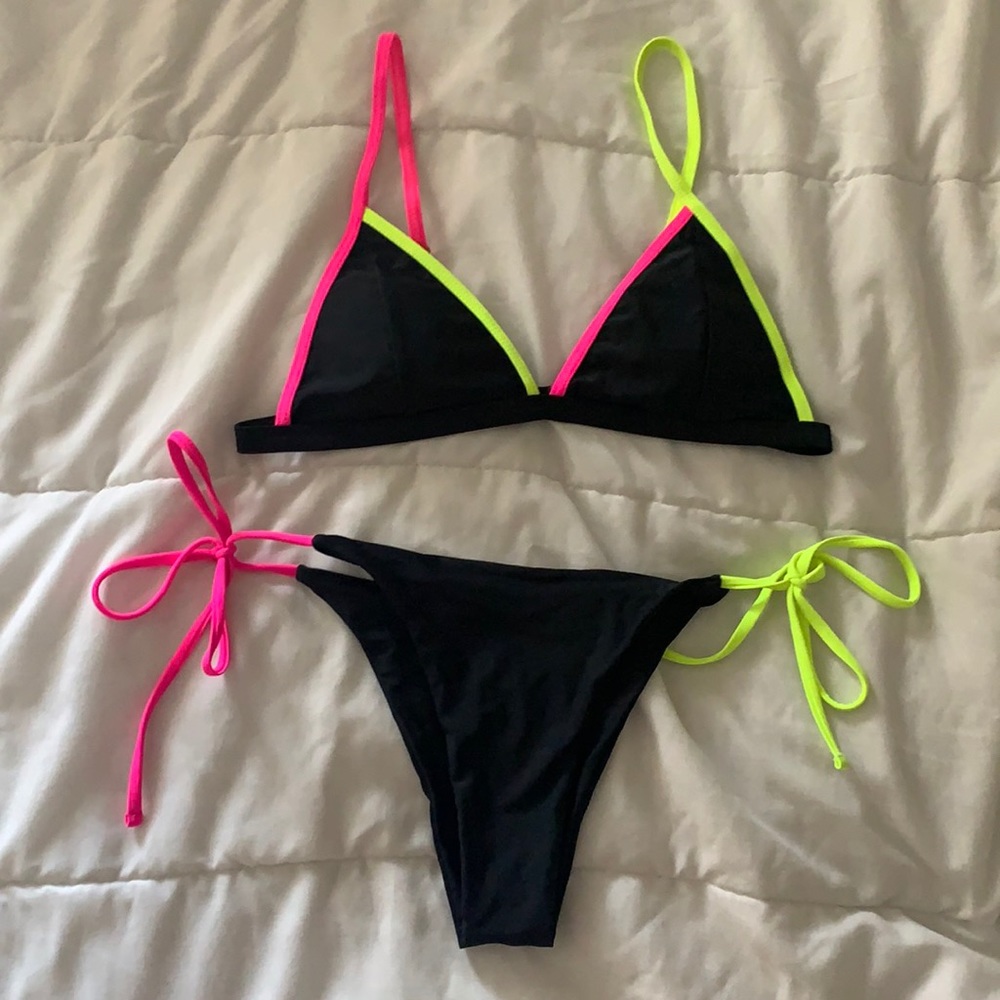 Neon Strap Cheeky Bikini -s/m